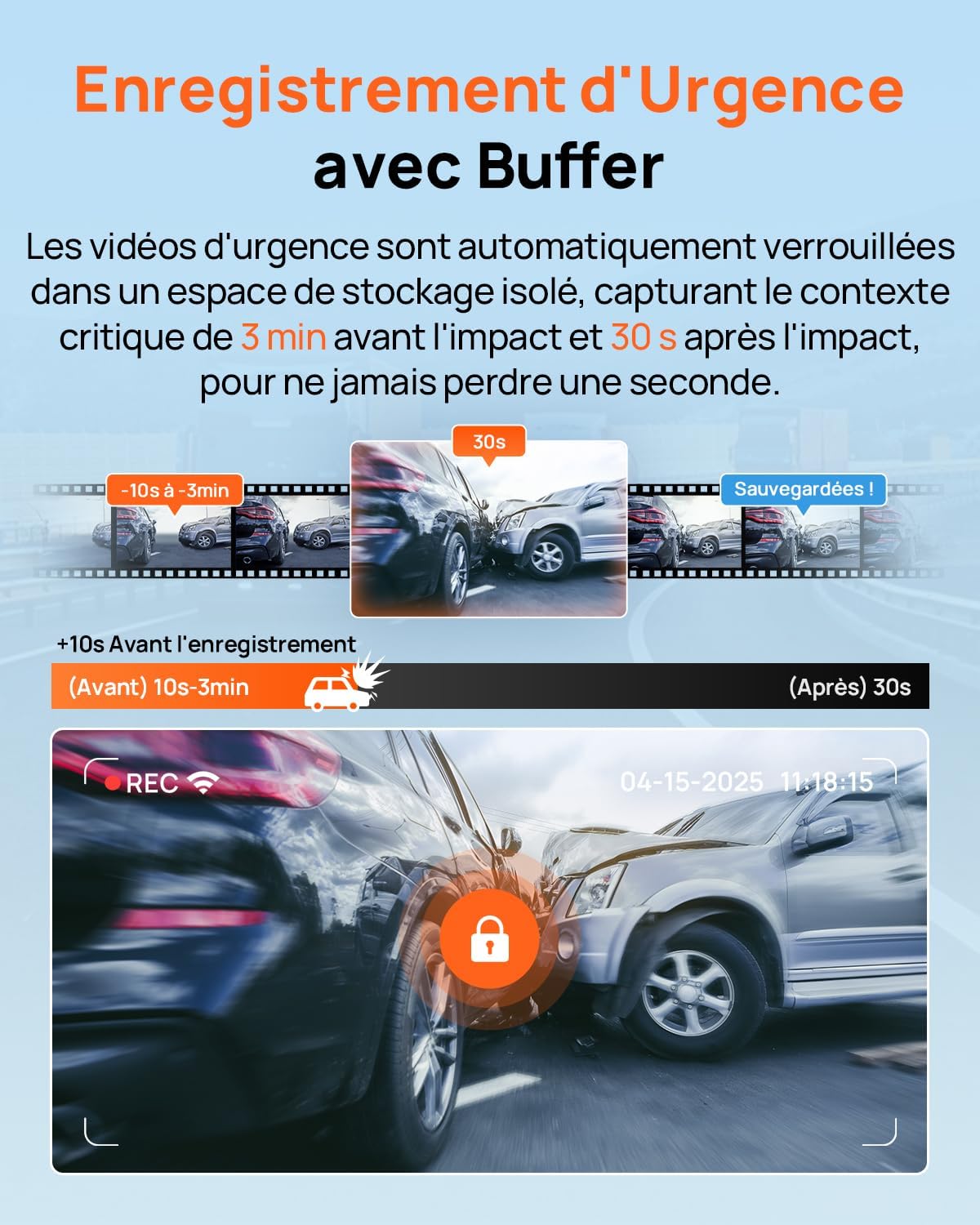 70mai Dash Cam Voiture 4K A800SE -Dashcam intelligente avec GPS