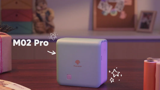 Phomemo M02 Pro Mini Imprimante Portable, 300 DPI Imprimante Thermique de Poche, Imprimante Photo Compatible avec Smartphone et Tablette, Idéal pour Les études, Les Photos, Les Cadeaux - Blanc